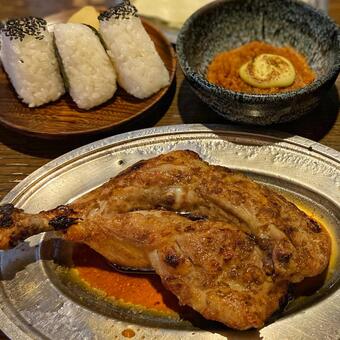 焼き鳥定食の盛り付け 焼き鳥,チキン,肉料理の写真素材