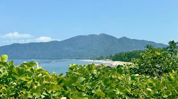 京都　宮津市の山と海 宮津市,京都,海の写真素材