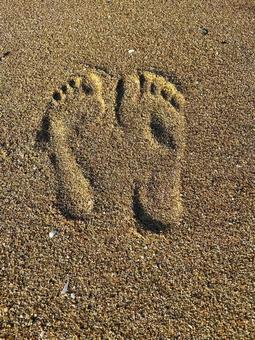 足あと おしゃれ,海,足跡の写真素材