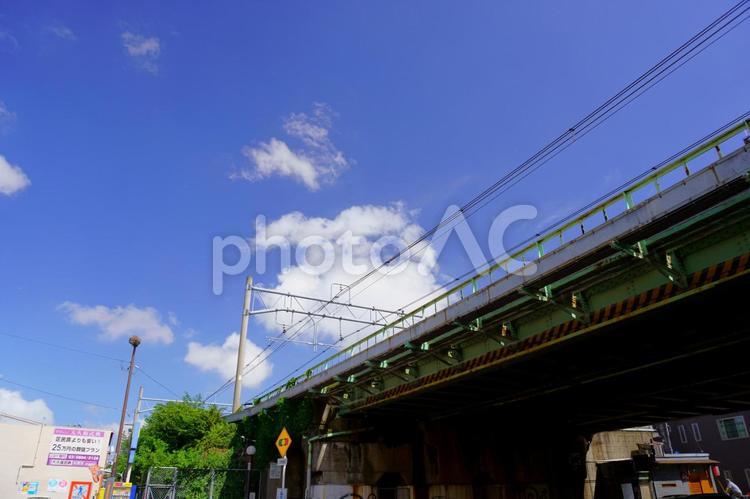 国道４号線に架かるＪＲ線ガード３ 風景,電車,交通の写真素材