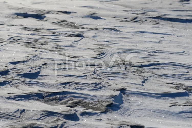 北海道　冬の大津海岸の雪模様 日本,北海道,中川郡の写真素材