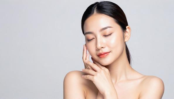 ビューティーイメージ 目をつむる女性 ビューティーイメージ 目をつむる女性の写真