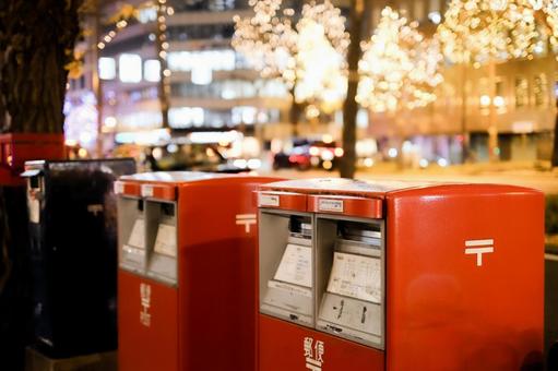 Post box at night, JPG