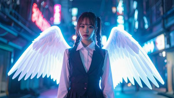 光る翼を持った若い女性_あなたゆるさない 光る翼を持った若い女性_あなたゆるさないの写真