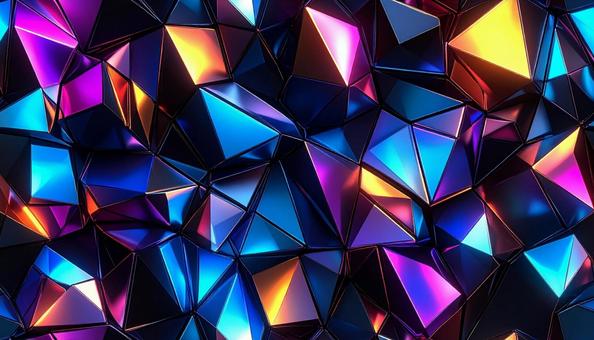 ネオン輝く幾何学模様の写真