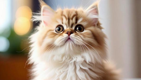 上を見上げる。かわいいペルシャ猫 上を見上げる。かわいいペルシャ猫の写真