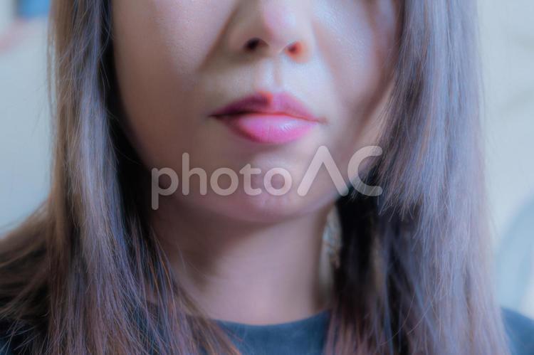 女性の鼻と唇 髪,綺麗,キレイの写真素材