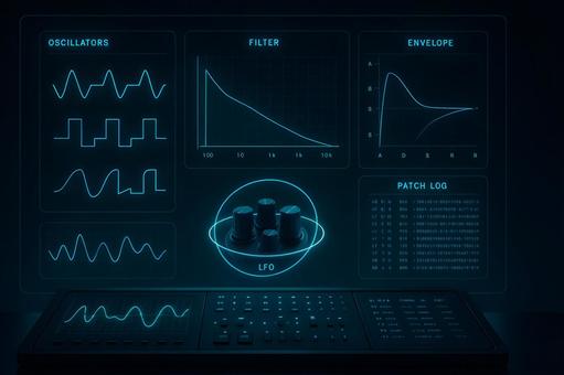 シンセサイザー制御盤の写真
