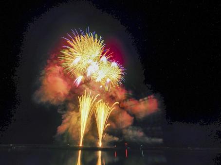 2025年須佐湾大花火大会 須佐湾大花火大会,花火,花火大会の写真素材