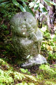 大原三千院の地蔵 大原三千院の地蔵 苔,地蔵,風景の写真素材