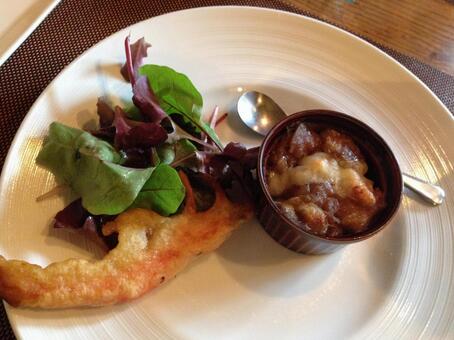 海老と前菜 レストラン,ホテルレストラン,フレンチの写真素材