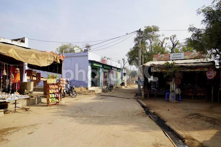 インド郊外の街並み インド,郊外,街並みの写真素材