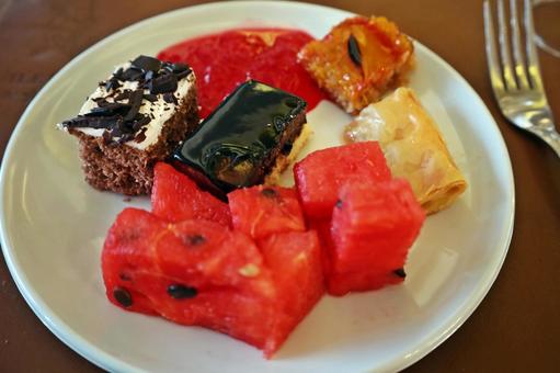 Dessert on a Dinner Cruise Ship - Nile River, JPG Dessert on a Dinner Cruise Ship - Nile River, JPG