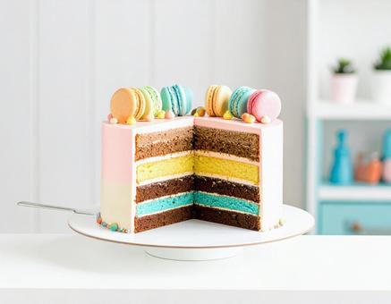 カラフルなケーキの写真