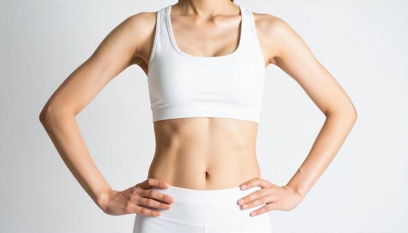 スポーツウェアを着た女性の健康的な体型 スポーツウェアを着た女性の健康的な体型の写真