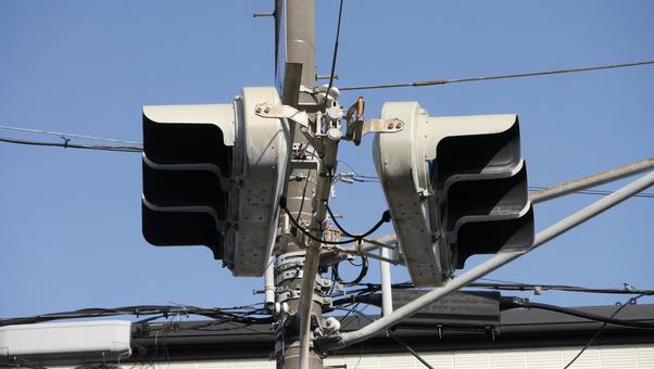 信号機 横 信号機 横 交通信号機,車両用信号機,交通信号灯器の写真素材