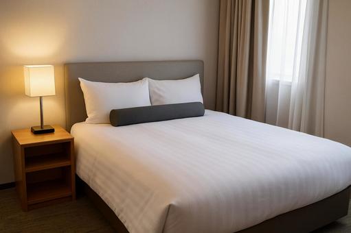 モダンで快適なセミダブルベッドルームの写真