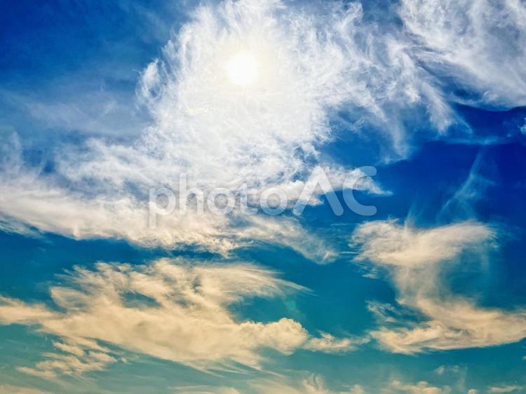 天国のように神々しい空と雲 空,大空,景色の写真素材