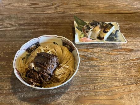 焼鯖そうめん　焼鯖寿司 鯖,そうめん,寿司の写真素材