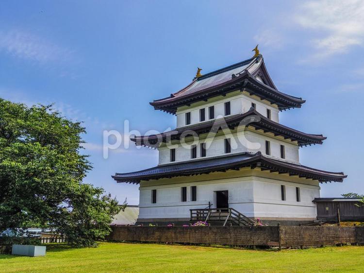【北海道】松前町・松前城 松前城,天守閣,松前町の写真素材