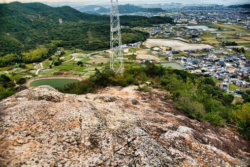 高御位山 播磨平野,山岳,平野の写真素材