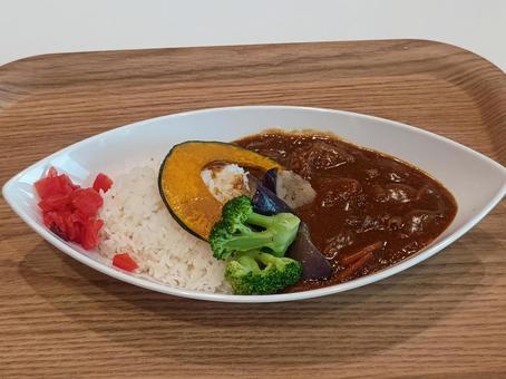 食堂の野菜カレー 食堂の野菜カレーの写真