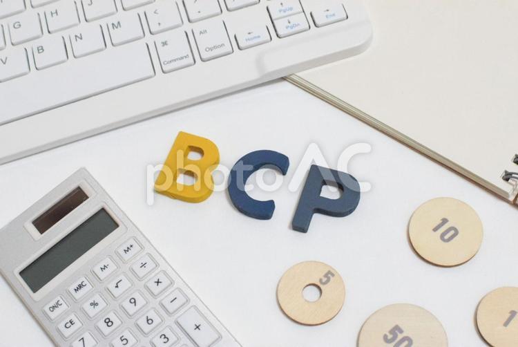 BCPの文字とビジネス用品① bcp,事業継続計画,事業の写真素材