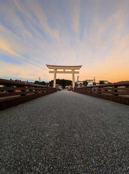 Photo, torii, otorii, a shrine, 