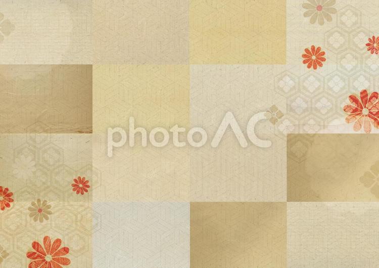 お洒落なパッチワーク風の伝統の和紙素材 和紙,紙,パッチワークの写真素材