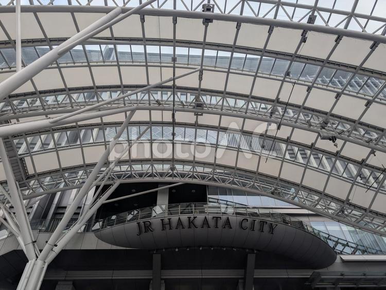 博多駅の特徴的な屋根 fukuoka,博多駅,駅の写真素材