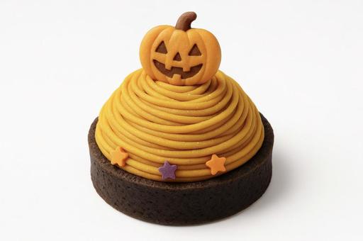 ハロウィンかぼちゃモンブランタルト ハロウィンかぼちゃモンブランタルトの写真