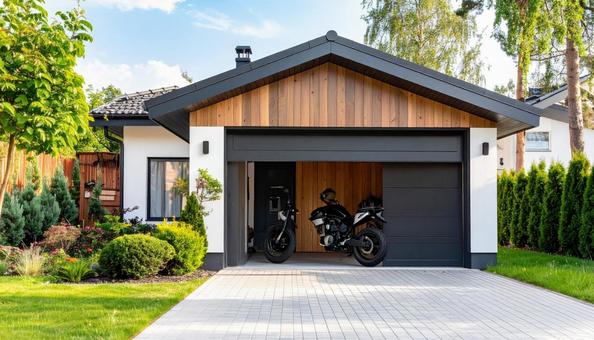 バイクのガレージ バイクのガレージの写真