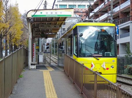 学習院下駅のホーム 学習院下駅のホーム 鉄道,駅,都電荒川線の写真素材