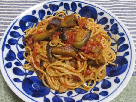 ミートスパゲティ ミートスパゲティ ミートスパ,茄子,ミートパスタの写真素材