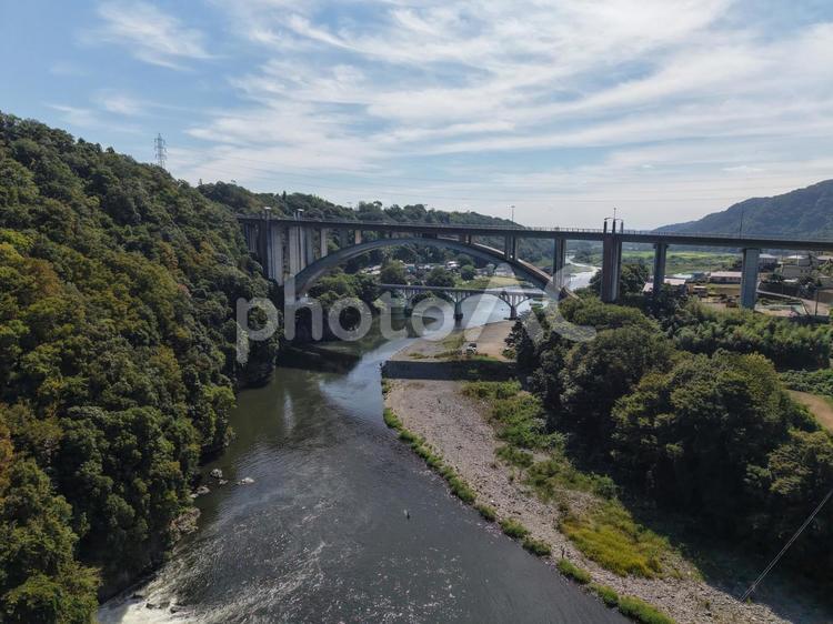 相模川・小倉橋付近 ドローン,空撮,相模川の写真素材