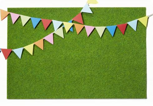 芝生、旗 芝生、旗 芝生,旗,芝の写真素材