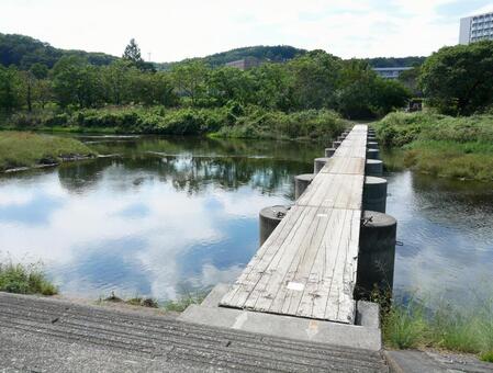 沈下橋 橋,ブリッジ,歩行者用の写真素材