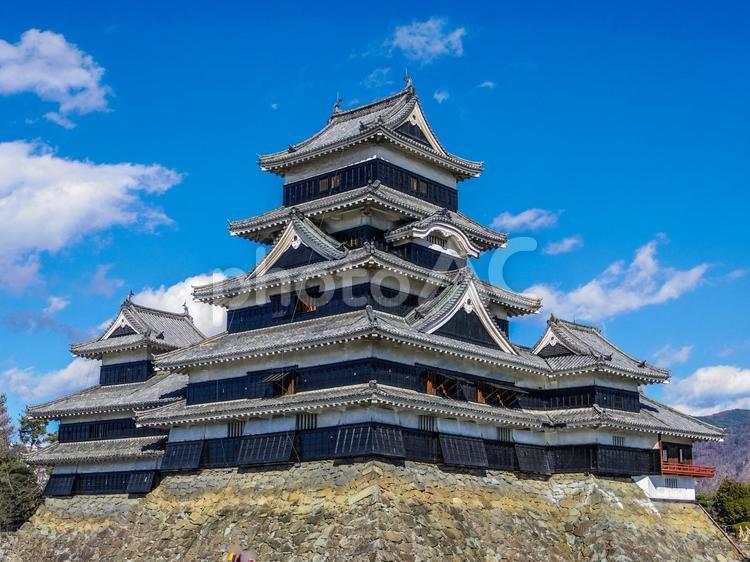【長野県】国宝・松本城 松本城,長野県,天守閣の写真素材