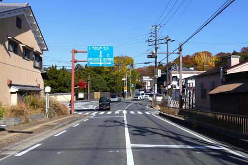 奈良の街並み　奈良町から奈良公園方面 奈良,街並み,町並みの写真素材