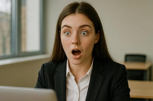 驚く女性 驚く女性の写真