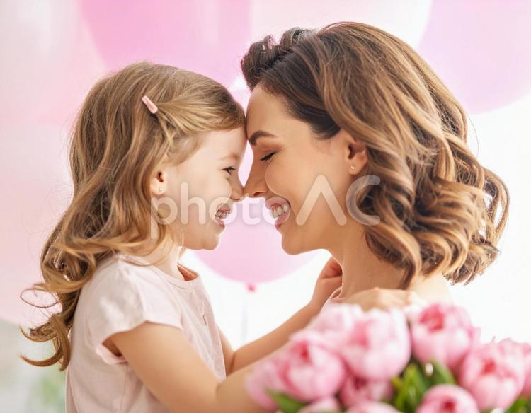 お母さん大好き 母子,親子,ハグの写真素材