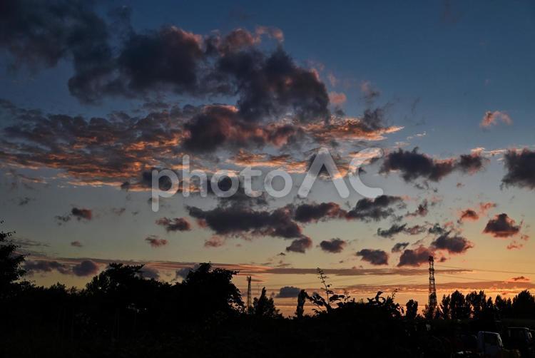 夕焼け 2025/7/21　 夕焼け,夕暮れ,夕方の写真素材