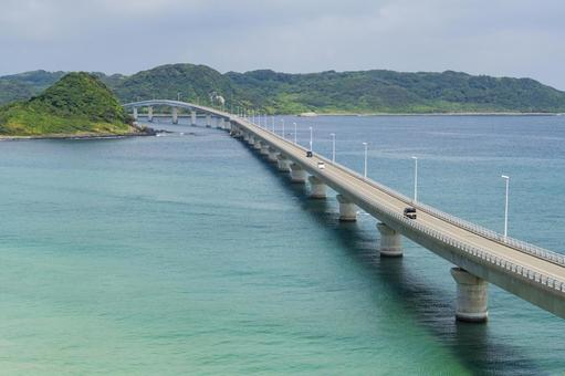 角島展望台からの絶景 角島展望台からの絶景 角島大橋,角島,橋の写真素材