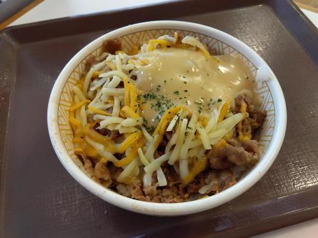 チーズ牛丼4 美味しい,牛丼,チーズの写真素材