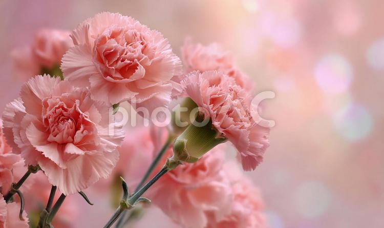 咲き誇るピンクのカーネーション カーネーション,花,ピンクの写真素材