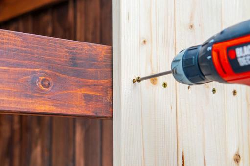 ビス打ち作業 ビス,ドライバー,電ドラの写真素材