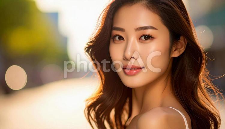 ビューティイメージ　肌がキレイな女性 女性,若い,20代の写真素材