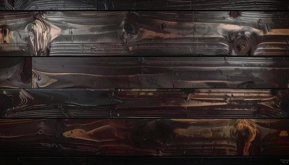 炭焼き塗装　木目板テクスチャの写真