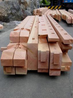 木材　建築財 木材,木,建築の写真素材