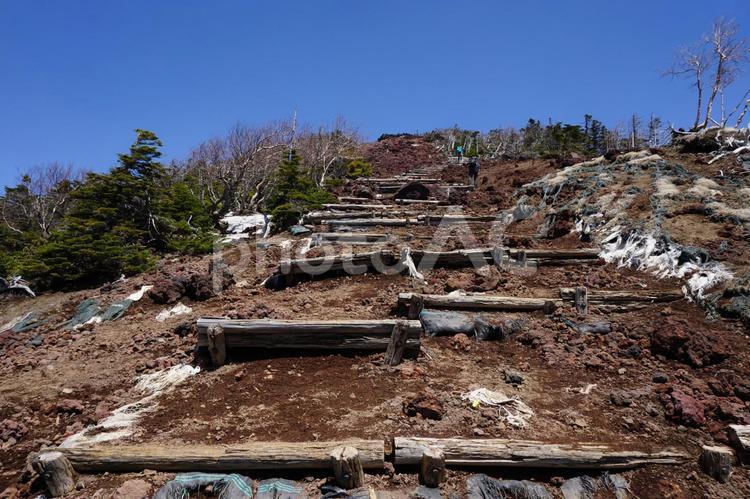日光男体山の登山道　山頂付近 日光男体山,日光市,日光の写真素材